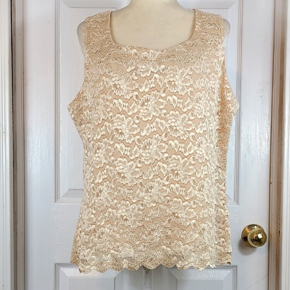 Coldwater Creek Lace Overlay Tank Top